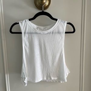 Lulu white sleeveless crop